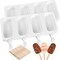 2-Piece Silicone Popsicle Molds Set with 50 Wooden Sticks - Standard Size Ice Cream & Cakesicle Molds - Flexible DIY Ice Pop & Cake Pop Maker for Homemade Treats (White)